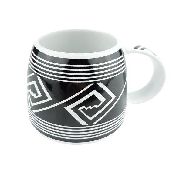 The Treasure Chest Las Cruces No 18 Geometric Aztec Black & White Mug - Picture 12 of 12